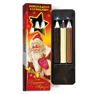 Шоколадные карандаши от Деда Мороза